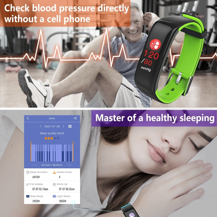 P1 Plus 0.96 inch TFT Color Screen Smart Wristband, Support Blood Pressure Monitoring/Heart Rate Monitoring(Blue White) - Smart Wear by buy2fix | Online Shopping UK | buy2fix