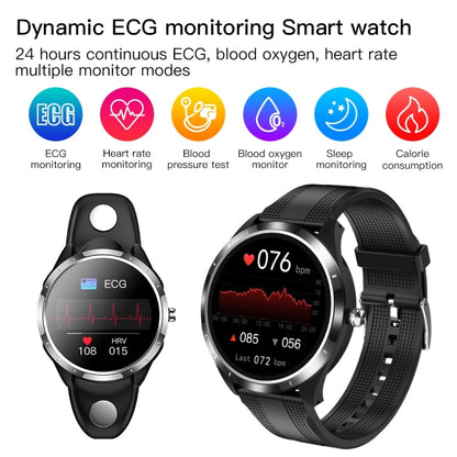 X3 1.3 inch TFT Color Screen Chest Sticker Smart Watch, Support ECG/Heart Rate Monitoring, Style:Black Leather Watch Band(Silver) - Smart Wear by buy2fix | Online Shopping UK | buy2fix