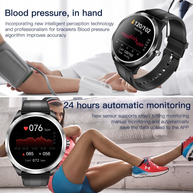 X3 1.3 inch TFT Color Screen Chest Belt Smart Watch, Support ECG/Heart Rate Monitoring, Style:Red Silicone Watch Band(Black) - Smart Wear by buy2fix | Online Shopping UK | buy2fix