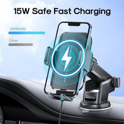 JOYROOM JR-ZS245 Car Dashboard 15W Wireless Charger Phone Holder(Black) - In Car by JOYROOM | Online Shopping UK | buy2fix