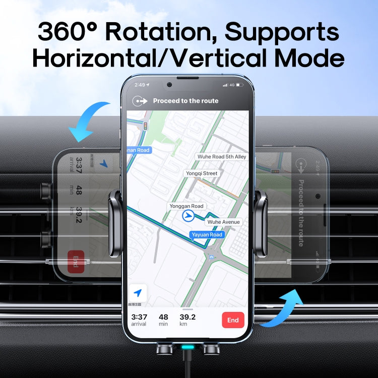 JOYROOM JR-ZS245 Car Air Outlet 15W Wireless Charger Phone Holder(Black) - In Car by JOYROOM | Online Shopping UK | buy2fix