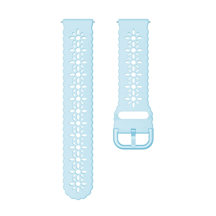 For Huawei Watch GT 3 Pro 22mm Plum Blossom Hollowed Silicone Watch Band(Light Blue) by buy2fix