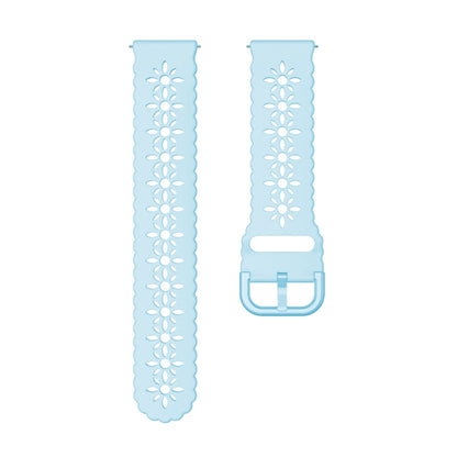 For Huawei Watch GT 3 Pro 22mm Plum Blossom Hollowed Silicone Watch Band(Light Blue) by buy2fix