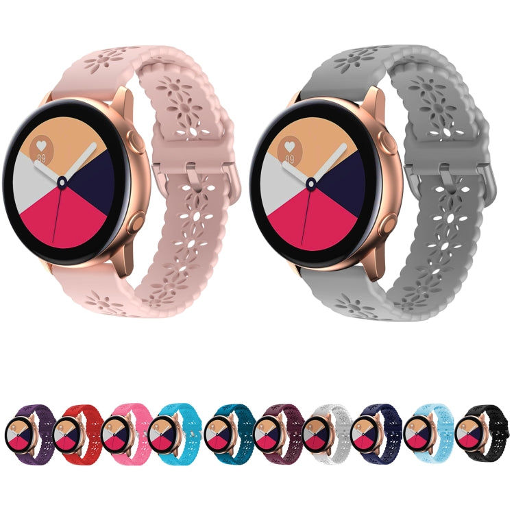 For Huawei Watch GT 3 Pro 22mm Plum Blossom Hollowed Silicone Watch Band(Wine Red) by buy2fix