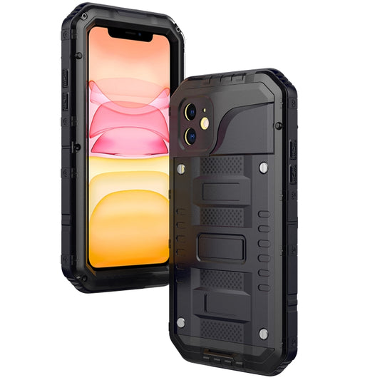 For iPhone 11 Dustproof Shockproof Waterproof Silicone + Metal Protective Case(Black) by buy2fix