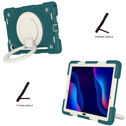 For Samsung Galaxy Tab A8 10.5 2021 Silicone + PC Full Body Protection Tablet Case With Holder & Strap(Dark Green) - Other Galaxy Tab PC by buy2fix | Online Shopping UK | buy2fix