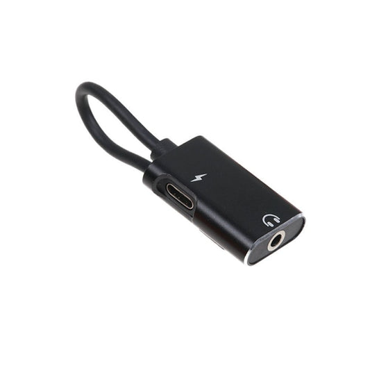2 in 1 USB-C / Type-C to USB-C / Type-C 3.5mm Jack Audio Adapter Cable(Black) by buy2fix