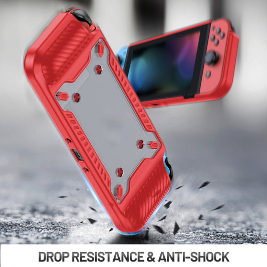 Game Handle Gamepad TPU+PC Protective Case for Switch OLED(Red) by buy2fix