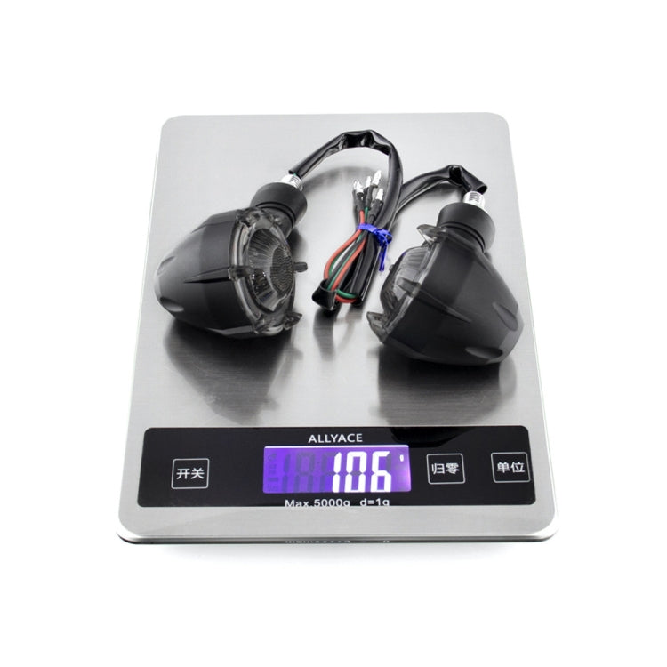 2 PCS PE-ZSD-174 Motorcycle Flashing Rotation Mode LED Two-color Modified Round Turn Signal Light(Yellow + White Light) by buy2fix