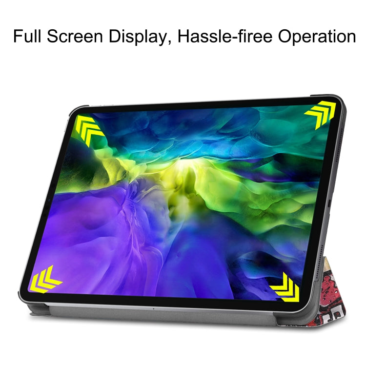 For iPad Pro 11 inch 2020 Custer Painted PU Leather Tablet Case with Sleep / Wake-up Function & 3-Fold Holder(Graffiti) - Apple Accessories by buy2fix | Online Shopping UK | buy2fix