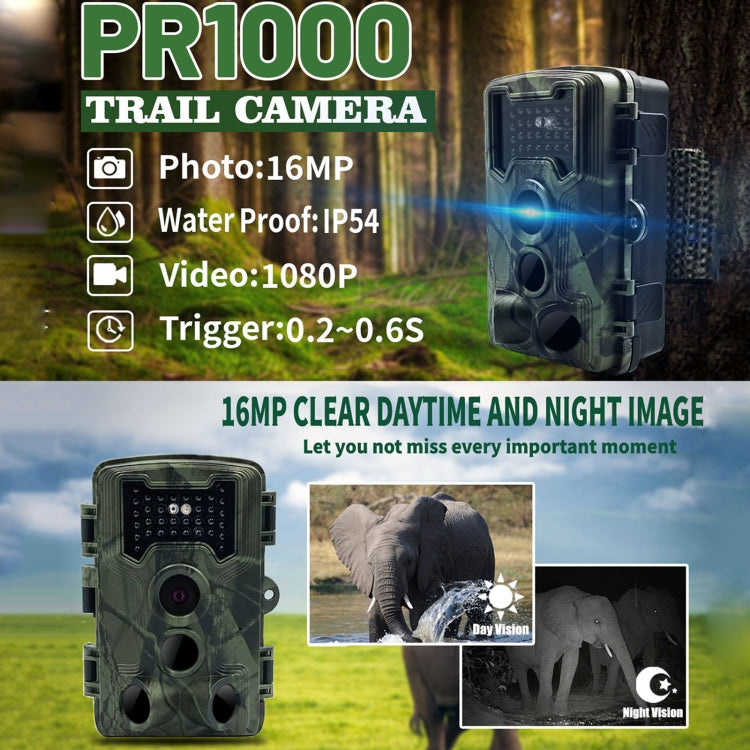 PR1000 2 Inch LCD Screen Infrared Night Vision Motion Wildlife Hunting Trail Camera - Hunting Cameras by buy2fix | Online Shopping UK | buy2fix