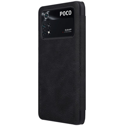 For Xiaomi Poco M4 Pro NILLKIN QIN Series Crazy Horse Texture Leather Phone Case(Black) - Xiaomi Cases by NILLKIN | Online Shopping UK | buy2fix