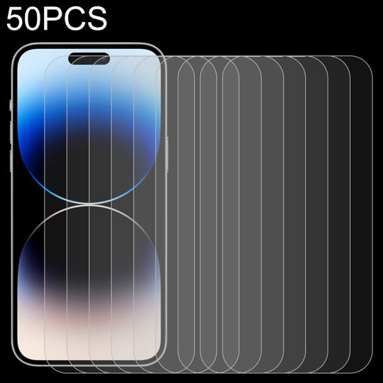 Pour iPhone 14 Pro Max 50pcs 0,26 mm 9H 2.5D Film de verre trempé