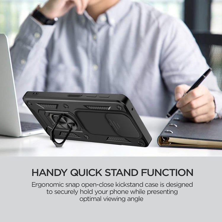 For Xiaomi Redmi Note 9 Pro Sliding Camera Cover Design TPU+PC Phone Case(Blue) by buy2fix