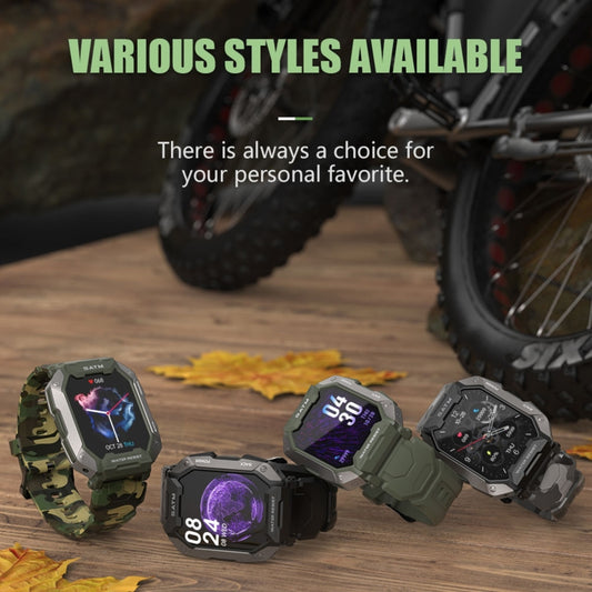 C20 1.71 inch TFT HD Screen Smart Watch, Support Heart Rate Monitoring/Blood Oxygen Monitoring(Black Camouflage) by buy2fix