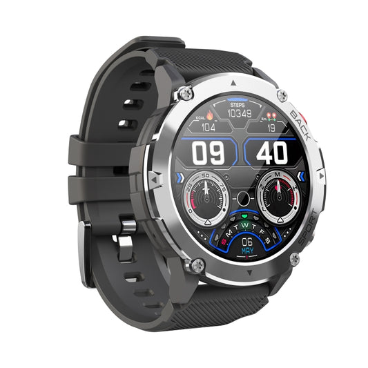 C21 1.32 inch HD Screen Smart Watch, Support Heart Rate Monitoring/Blood Oxygen Monitoring(Silver) by buy2fix