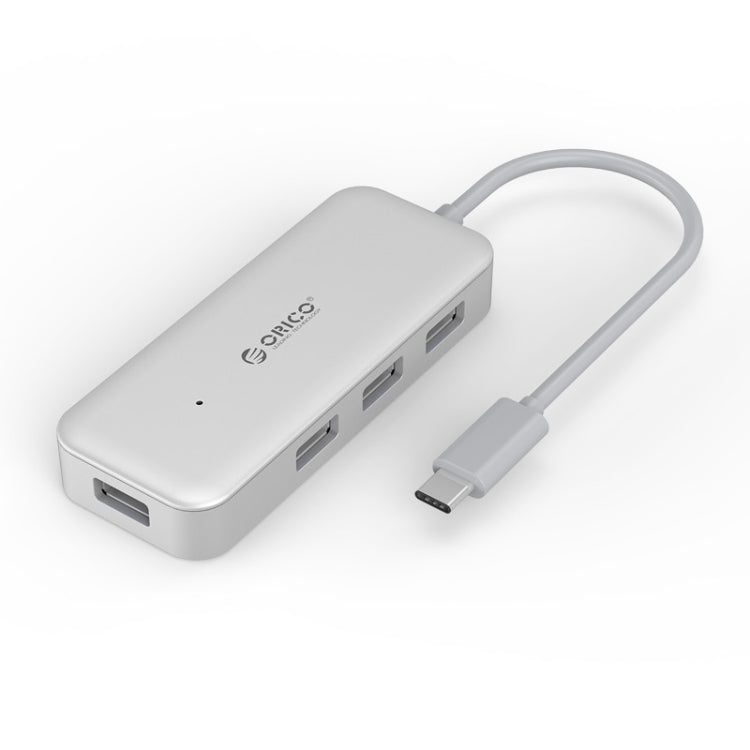 ORICO TC4U-U3 Type-C to USB 3.0 4-Port USB 3.0 Expansion HUB(Silver) - Computer & Networking by ORICO | Online Shopping UK | buy2fix