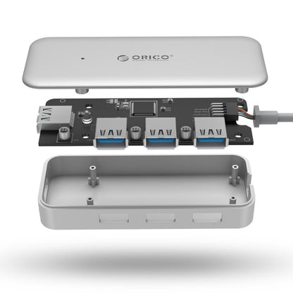 ORICO TC4U-U3 Type-C to USB 3.0 4-Port USB 3.0 Expansion HUB(Silver) - Computer & Networking by ORICO | Online Shopping UK | buy2fix
