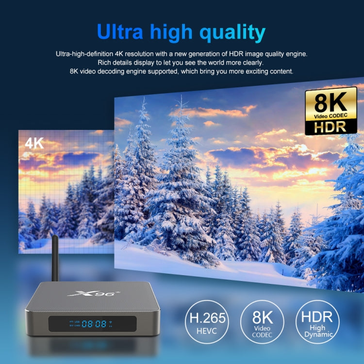 X96 X6 8K Smart TV BOX Android 11.0 Media Player, RK3566 Quad Core ARM Cortex A55, RAM: 4GB, ROM: 32GB, Plug Type:UK Plug - Consumer Electronics by buy2fix | Online Shopping UK | buy2fix