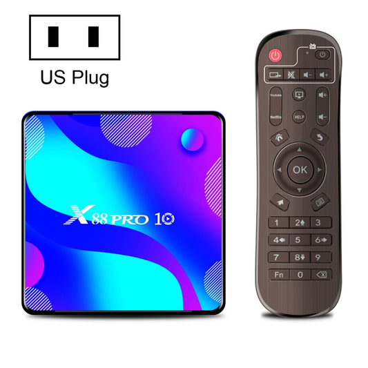 X88 PRO10 4K Smart TV BOX Android 11.0 Media Player, RK3318 Quad-Core 64bit Cortex-A53, RAM: 4GB, ROM: 32GB(US Plug) - Consumer Electronics by buy2fix | Online Shopping UK | buy2fix