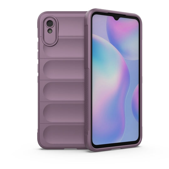 For Xiaomi Redmi 9A Magic Shield TPU + Flannel Phone Case(Purple)