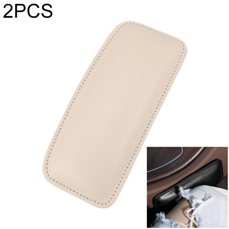 2 PCS Car Non-slip Soft Floor Protector Carpet Floor Mat Knee Bolster, Style:PU Leather(Apricot) - In Car by buy2fix | Online Shopping UK | buy2fix