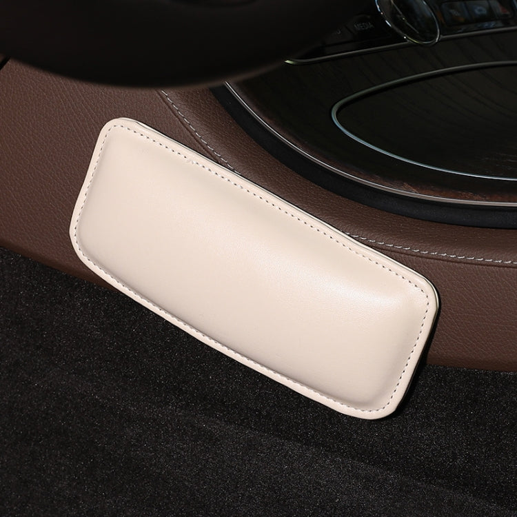 2 PCS Car Non-slip Soft Floor Protector Carpet Floor Mat Knee Bolster, Style:PU Leather(Apricot) - In Car by buy2fix | Online Shopping UK | buy2fix