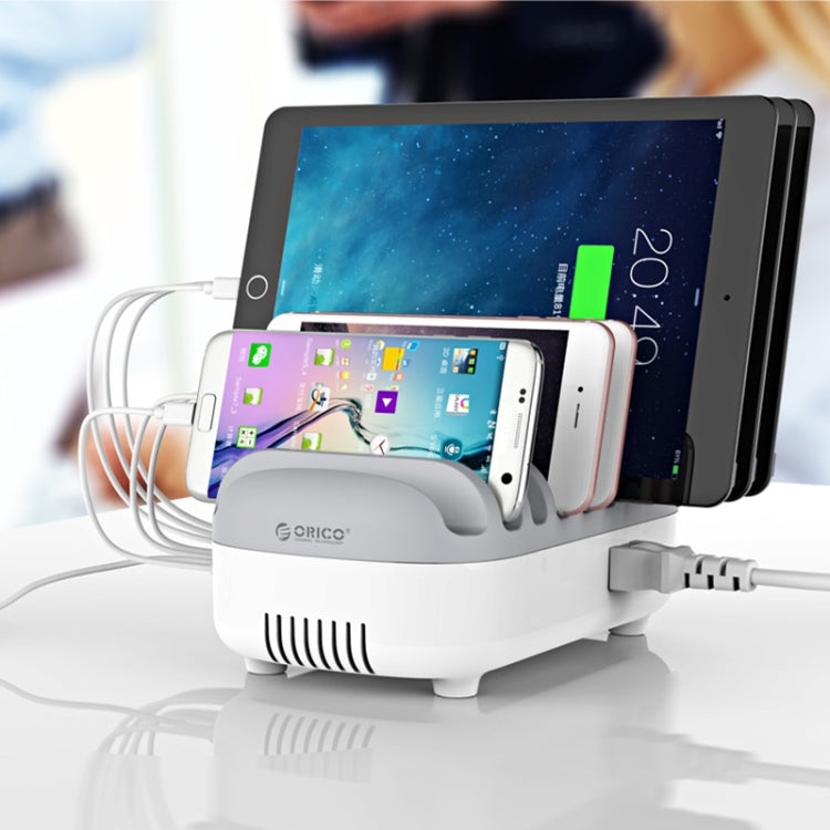 ORICO DUK-10P-DX 120W 5V 2.4A 10 Ports USB Charging Station, EU Plug(White) - Multifunction Charger by ORICO | Online Shopping UK | buy2fix