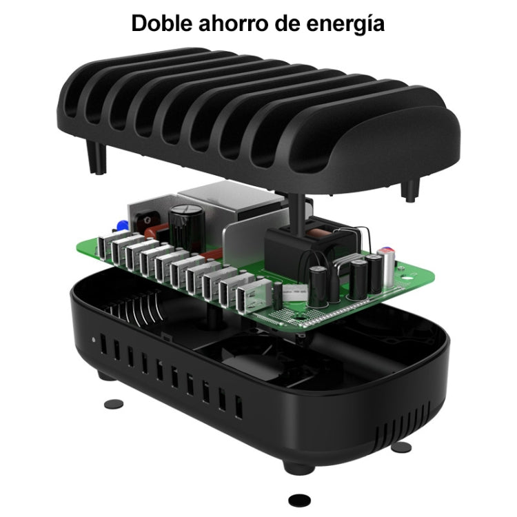 ORICO DUK-10P-DX 120W 5V 2.4A 10 Ports USB Charging Station, UK Plug(Black) - Multifunction Charger by ORICO | Online Shopping UK | buy2fix