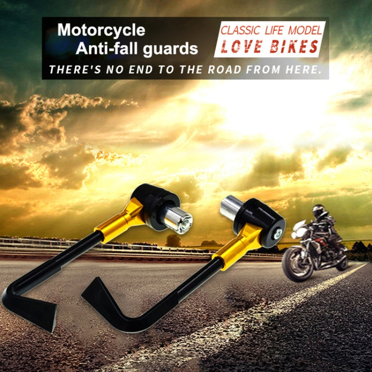 2 PCS Universal 22mm Shockproof Protection Rod CNC Horn Shape Handbrake Motorcycle Modification Accessories(Gold) by buy2fix