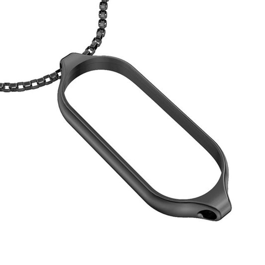 For Xiaomi Mi Band 5 / 6 MIJOBS Metal Pendant Stainless Steel Watch Necklace(Black) by MIJOBS
