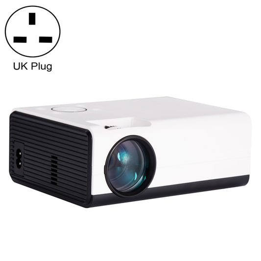 T01 800x480 2200 Lumens Mini LCD Digital Projector, Same Screen Version, UK Plug(White Black) - Consumer Electronics by buy2fix | Online Shopping UK | buy2fix