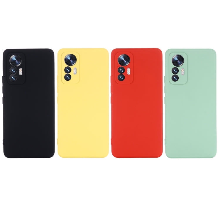 For Xiaomi 12 Lite Solid Color Liquid Silicone Full Coverage Phone Case(Yellow) - Xiaomi Accessories by buy2fix | Online Shopping UK | buy2fix