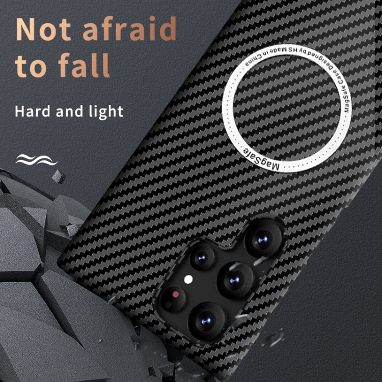 For Samsung Galaxy S22 Plus 5G Carbon Fiber Texture MagSafe Magnetic Phone Case(Blue) by buy2fix