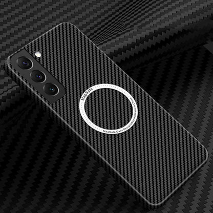 For Samsung Galaxy S21 Plus 5G Carbon Fiber Texture MagSafe Magnetic Phone Case(Black) - Galaxy S21+ 5G Cases by buy2fix | Online Shopping UK | buy2fix