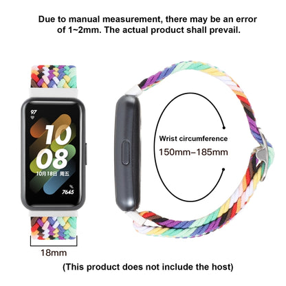 For Huawei Band 7 Nylon Braided Buckle Watch Band(Colorful Black) by buy2fix