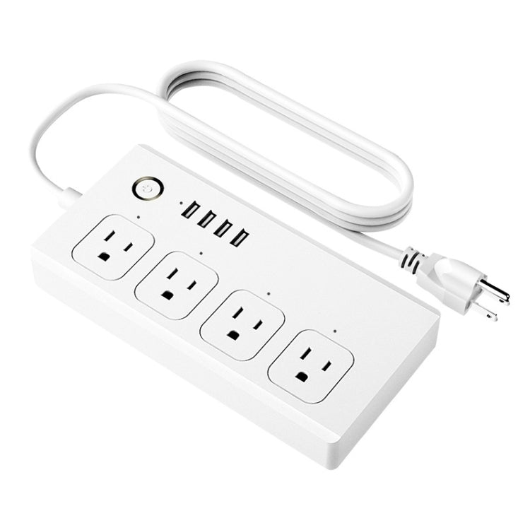 ZigBee 10A SM-SO301-U 2500W 4 Holes + 4 USB Smart Power Strip, US Plug(White) - Consumer Electronics by buy2fix | Online Shopping UK | buy2fix