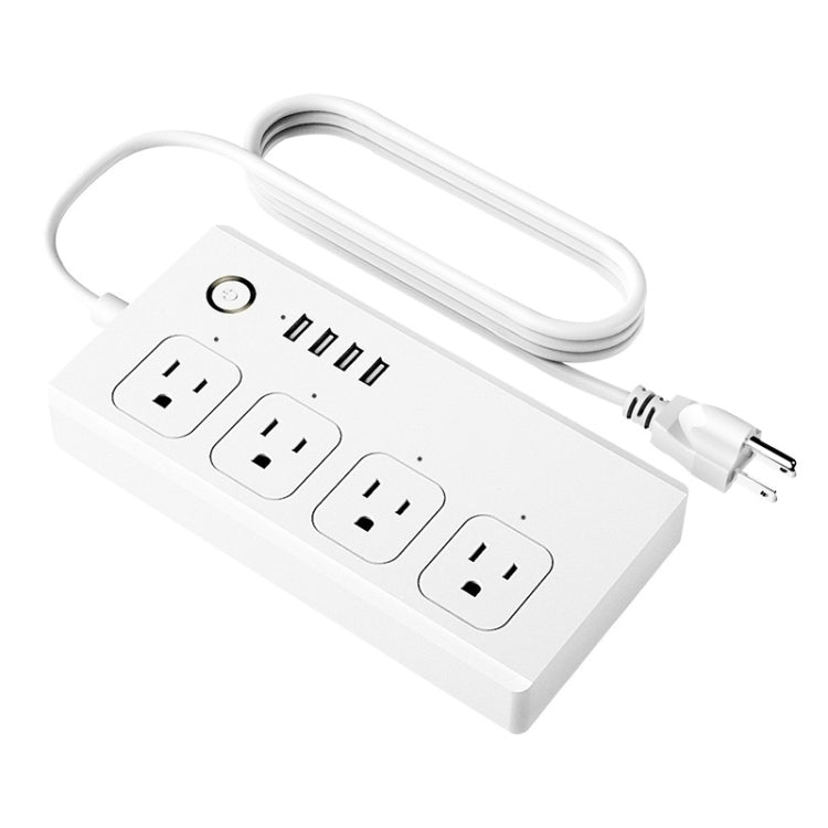 WiFi 10A SM-SO301-U 2500W 4 Holes + 4 USB Smart Power Strip, US Plug(White) - Consumer Electronics by buy2fix | Online Shopping UK | buy2fix