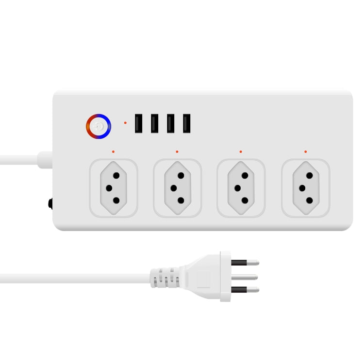 ZigBee 10A SM-SO301-B 4 Holes + 4 USB Multi-purpose Smart Power Strip, Brazil Plug - Consumer Electronics by buy2fix | Online Shopping UK | buy2fix