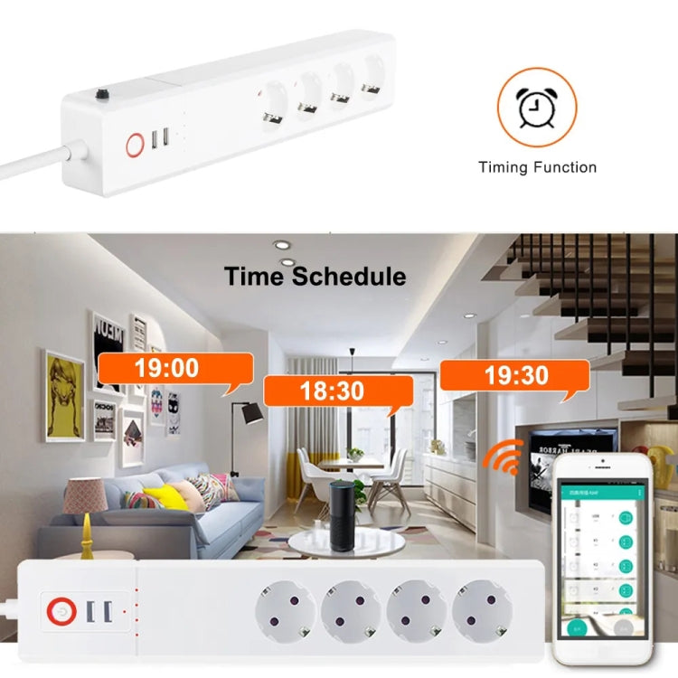 ZigBee 10A SM-SO306-E 4 Holes + 2 USB Multi-purpose Smart Power Strip, EU Plug - Consumer Electronics by buy2fix | Online Shopping UK | buy2fix