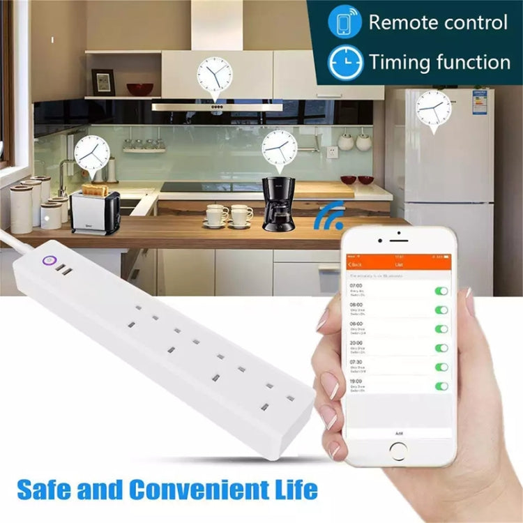 ZigBee 16A SM-SO306-K 4 Holes + 2 USB Multi-purpose Smart Power Strip, UK Plug - Consumer Electronics by buy2fix | Online Shopping UK | buy2fix