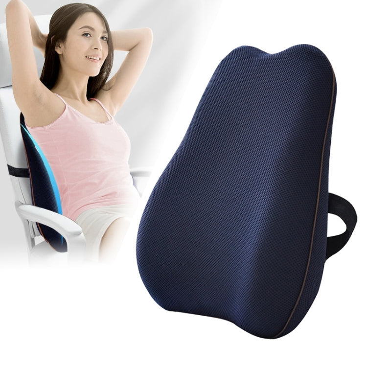 Office Memory Foam Cushion Lumbar Support Cushion(Navy Blue) - Home & Garden by buy2fix | Online Shopping UK | buy2fix