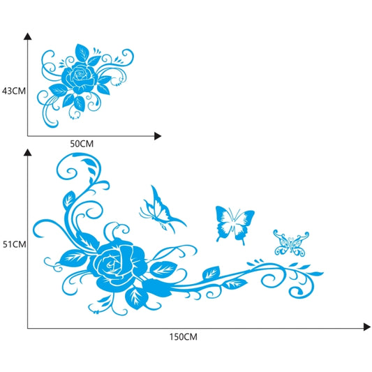 2 PCS/Set D-72 Butterfly Love Flower Pattern Car Modified Decorative Sticker(Blue) by buy2fix