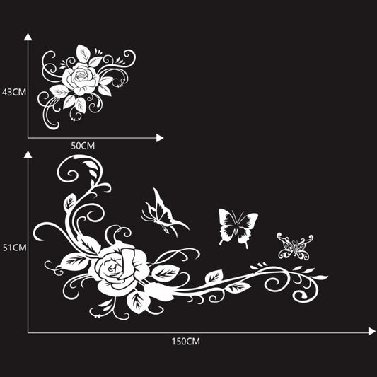2 PCS/Set D-72 Butterfly Love Flower Pattern Car Modified Decorative Sticker(White) by buy2fix