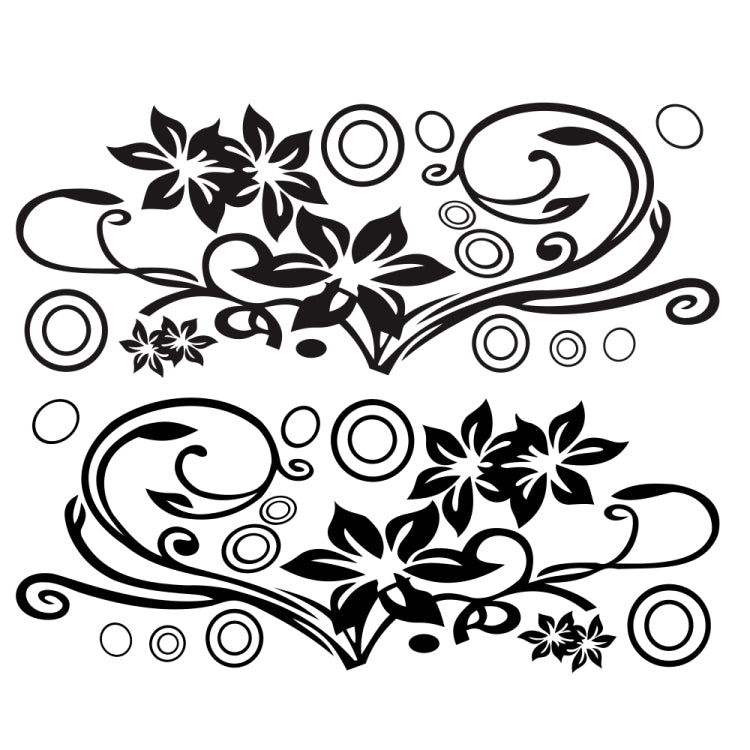 2 PCS/Set D-75 Flower Vine Pattern Car Modified Decorative Sticker(Black) by buy2fix