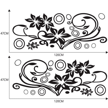 2 PCS/Set D-75 Flower Vine Pattern Car Modified Decorative Sticker(Black) by buy2fix