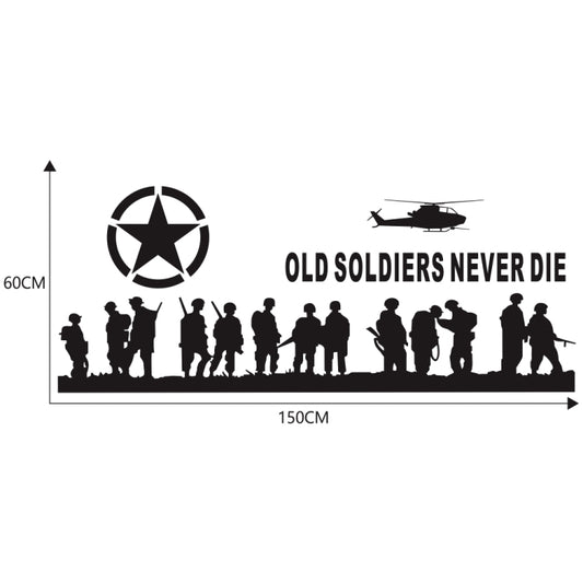 2 PCS/Set D-84 Old Soldiers Pattern Car Modified Decorative Sticker(Black) by buy2fix