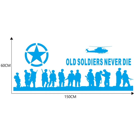 2 PCS/Set D-84 Old Soldiers Pattern Car Modified Decorative Sticker(Blue) by buy2fix