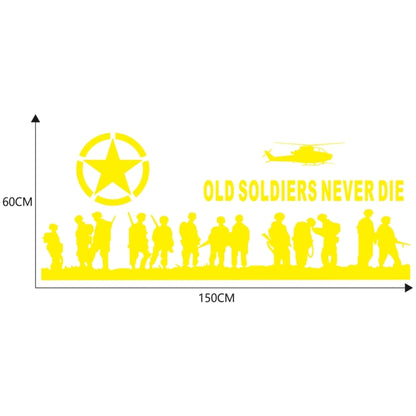2 PCS/Set D-84 Old Soldiers Pattern Car Modified Decorative Sticker(Yellow) - In Car by buy2fix | Online Shopping UK | buy2fix
