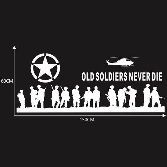 2 PCS/Set D-84 Old Soldiers Pattern Car Modified Decorative Sticker(White) by buy2fix